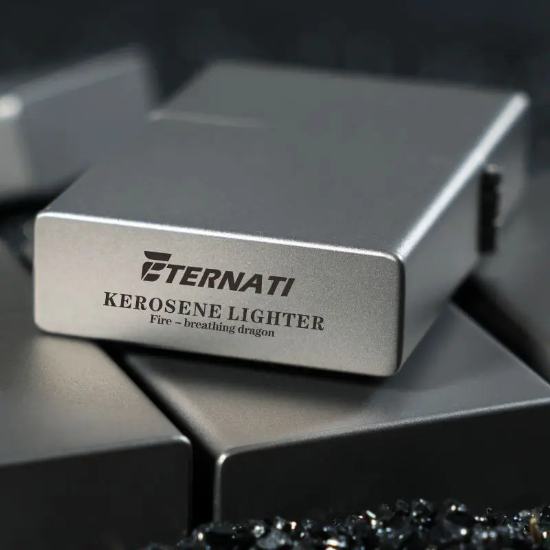 

Outdoor Pure Titanium Case Oil Lighter Portable Ultra Light Ice Crystal Household High Value Smoking Accessories Zorro Movement