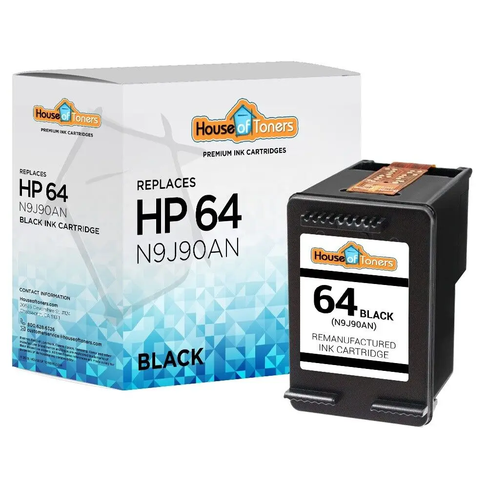 

#64 (N9J90AN) Black Ink for HP ENVY 7130 7132 7155 7158 7164 7800 7820