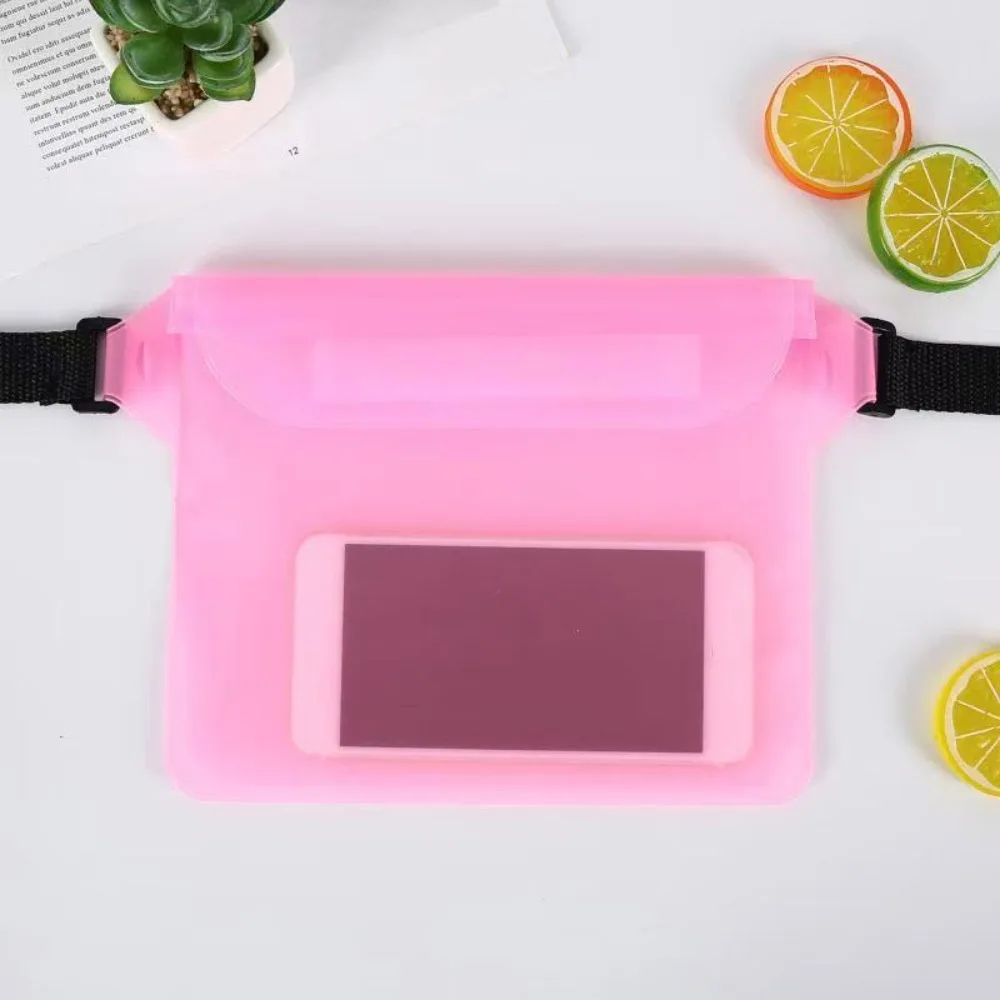 Thicken Waterproof Phone Bag Folding Transparent Waist Waterproof Bag Underwater Soft Swimming Storage Bag Outdoor Sports