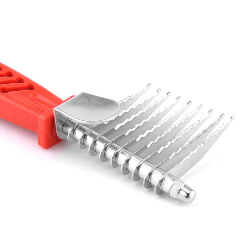 

Dematting Comb Pet Detangler Red Long Blade Comfortable Grip Dog Cat Grooming Tool Remove Tangles Knots Loose Hair Dander