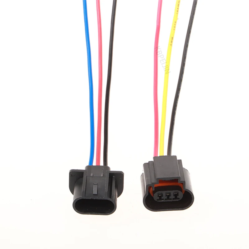 1Set H13 9008 Male Female Socket Cable Adapte Plastic 3 Pin For Car Light Plug Connector Accessories