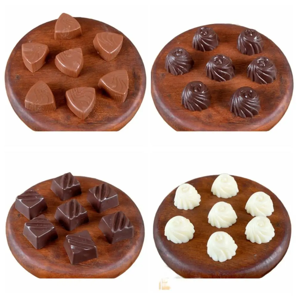 Kawaii 5pcs/3pcs 1:1 Chocolate Models Artificial Three-dimensional Dollhouse Simulation Food Ornament Lifelike Fadeless