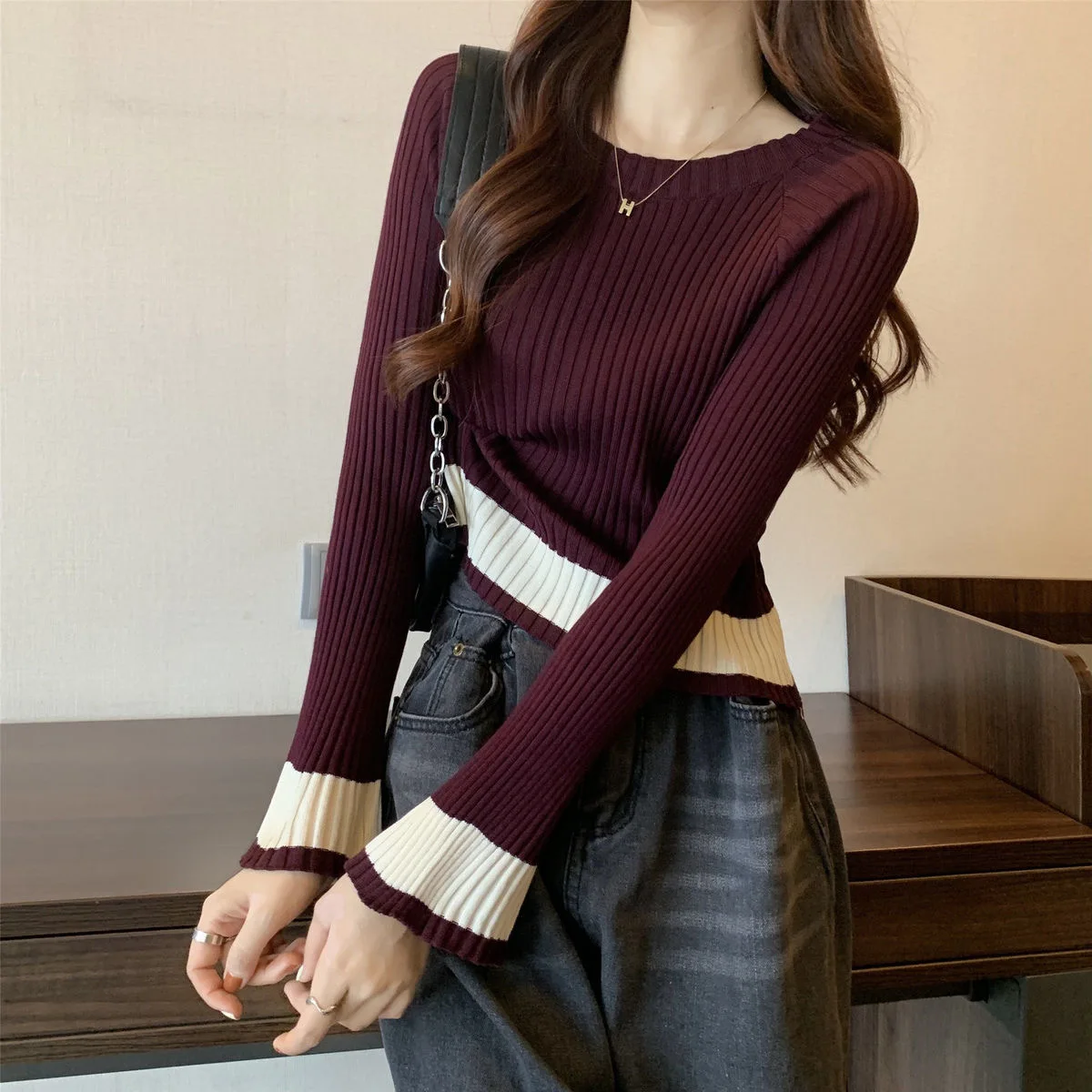 Slim Sweaters Women Daily Spring Autumn Popular Normcore Advanced Panelled Classic Hipster Streetwear Youthful Vitality Simple