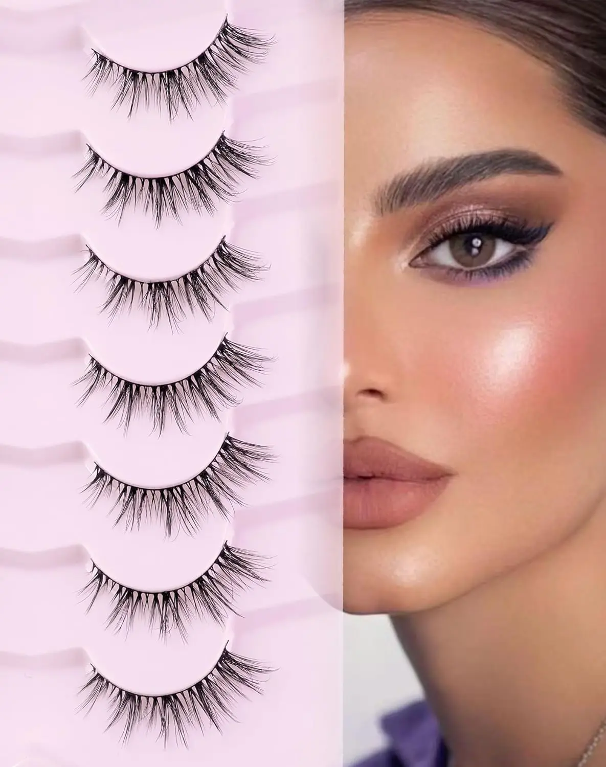Small Lashes Natural Look False Eyelashes Wispy Very Natural Flared Eyelash False Short Eyelash Soft Fluffy 10 Pairs DK32