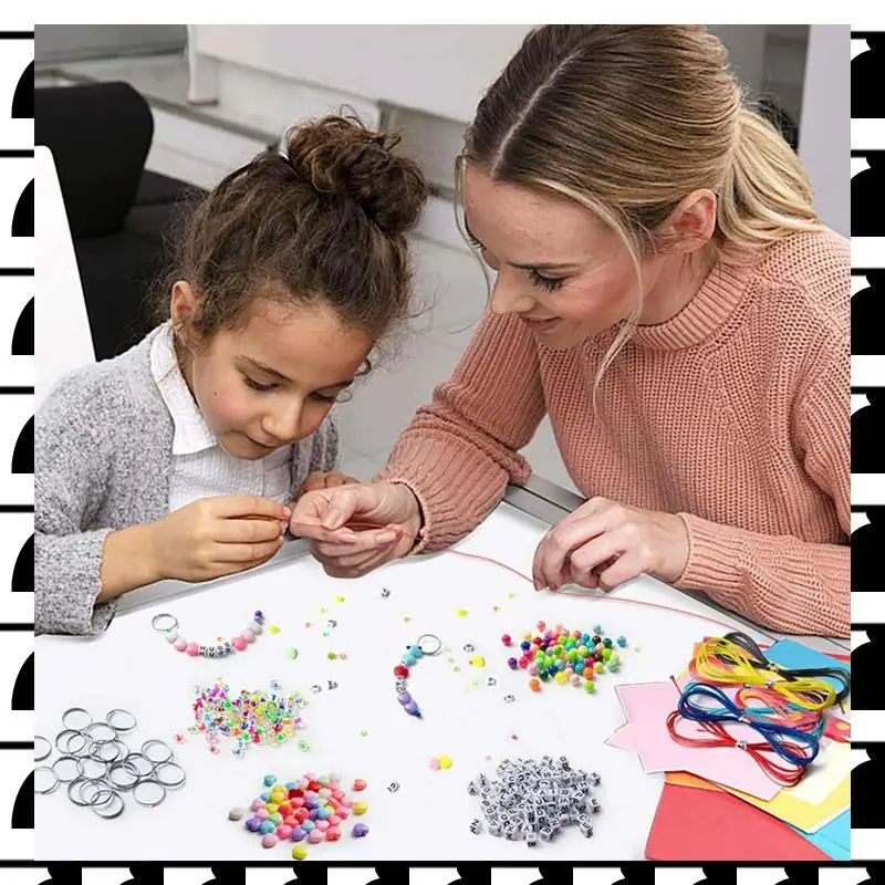 

A44U 572 шт. DIY брелок для изготовления наборов для рукоделия, бусины для изготовления ювелирных изделий, набор материалов с красочными прозрачными бусинами с алфавитом