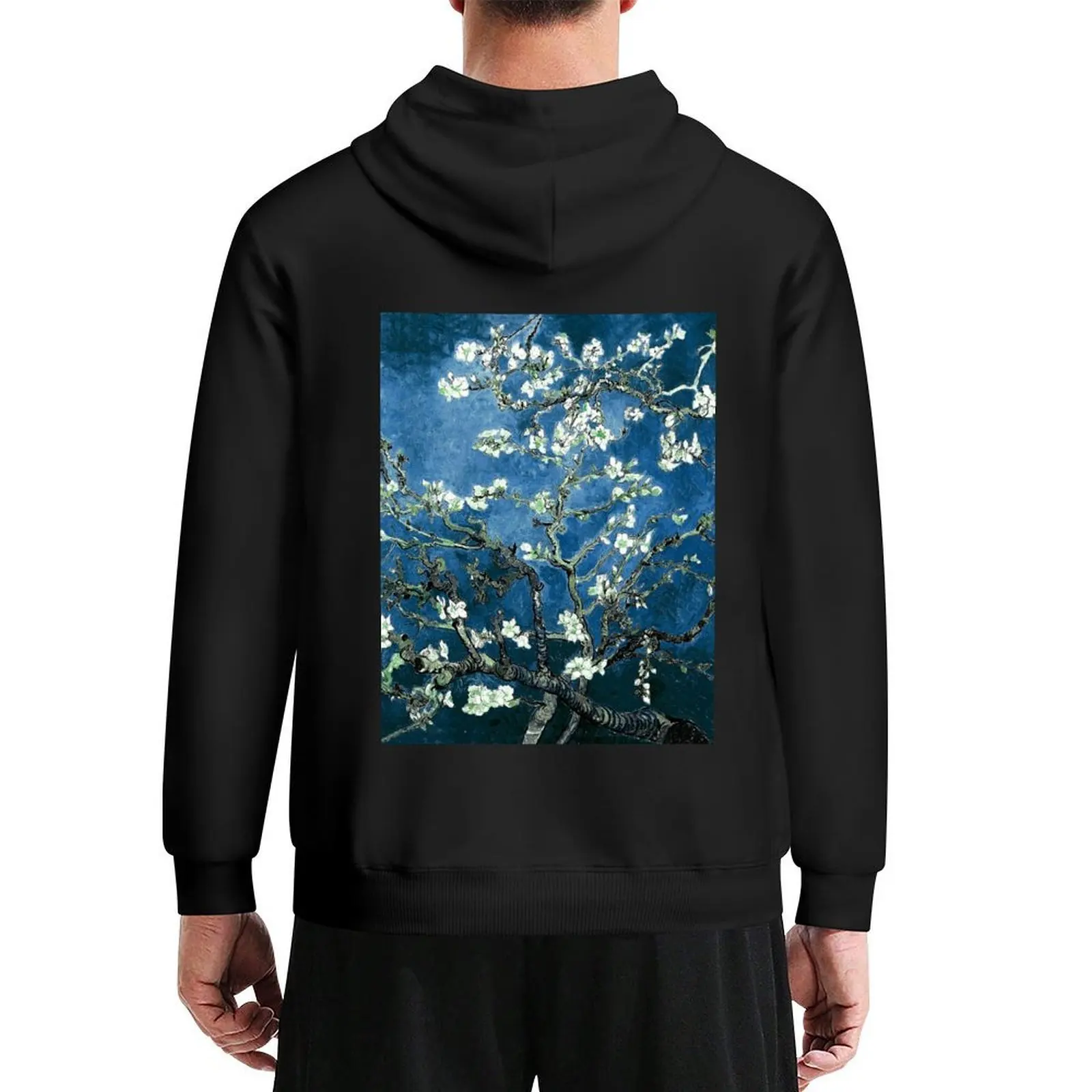 

Van Gogh Almond Blossoms Deep Ocean Blue Hoodie anime clothes aesthetic clothing mens clothes anime clothing hoodie