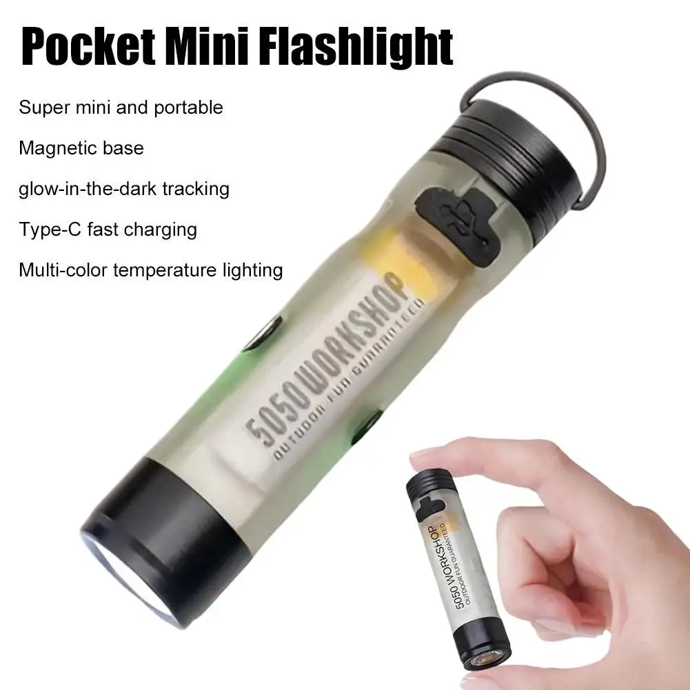 Pocket Mini Flashlight Outdoor Key Clip Cap Ambient LED Long Endurance Disaster Relief Emergency 5050 Small Light 2026 New