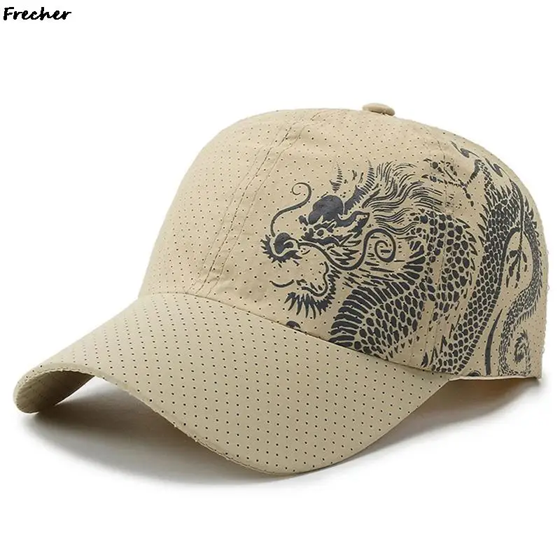 Dragon Pattern Visors Caps Summer Snapback Hats Breathable Sports Hat Unisex Cool Street Baseball Cap Lightweight Golf Gorras