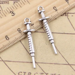 10pcs Charms Doctor Nurse Syringe 36x9mm Tibetan Silver Color Pendants Antique Jewelry Making DIY Handmade Craft