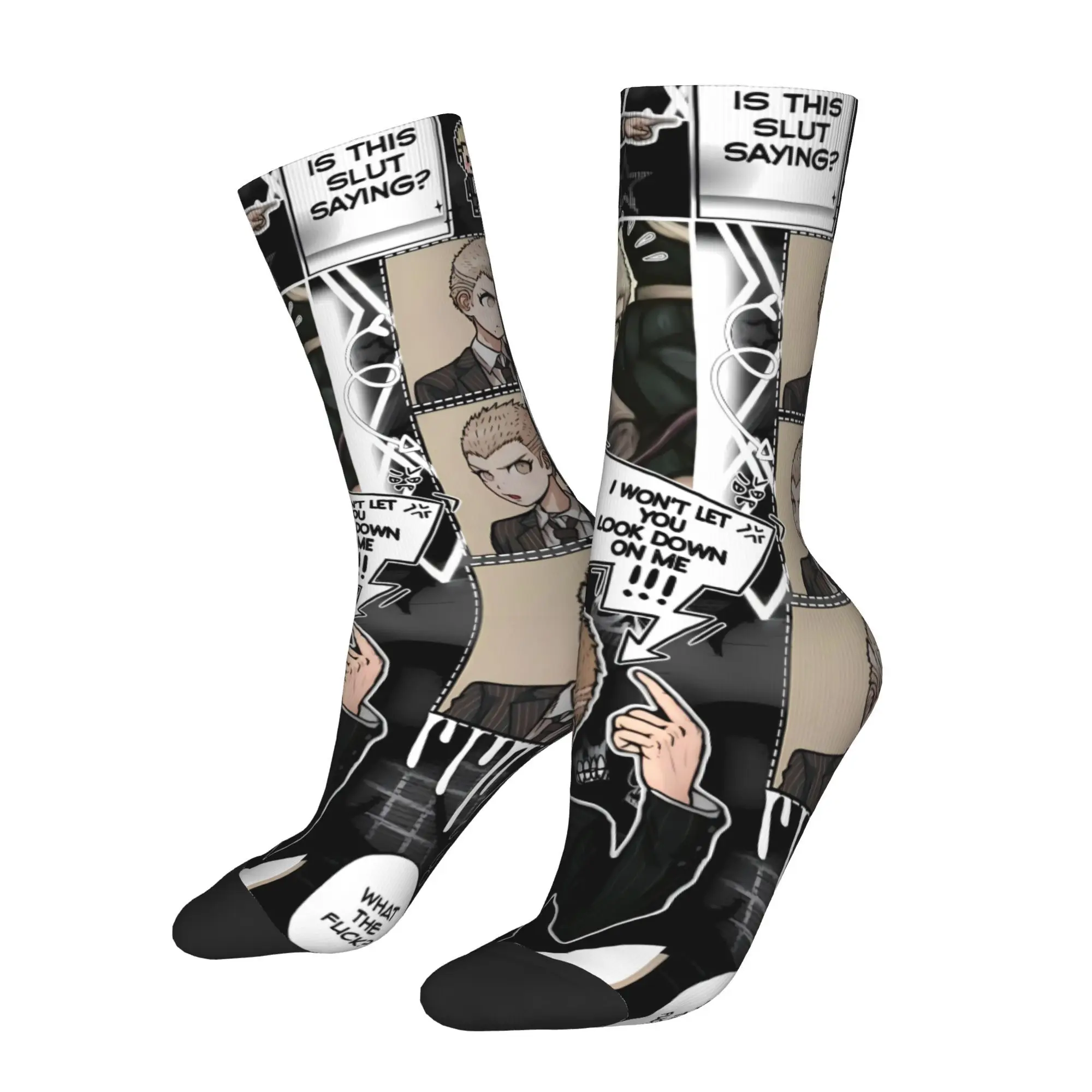 

Danganronpa School Game Cycling Crew Socks for Men Moisture Novelty All Season Sports Socks