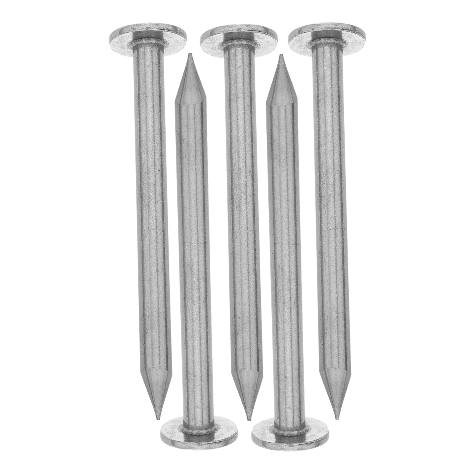 5Pcs Stainless Steel Survey Stakes Heavy Duty Low Profile Markers Accurate Lawn Line Garden Survey Markers Landscaping