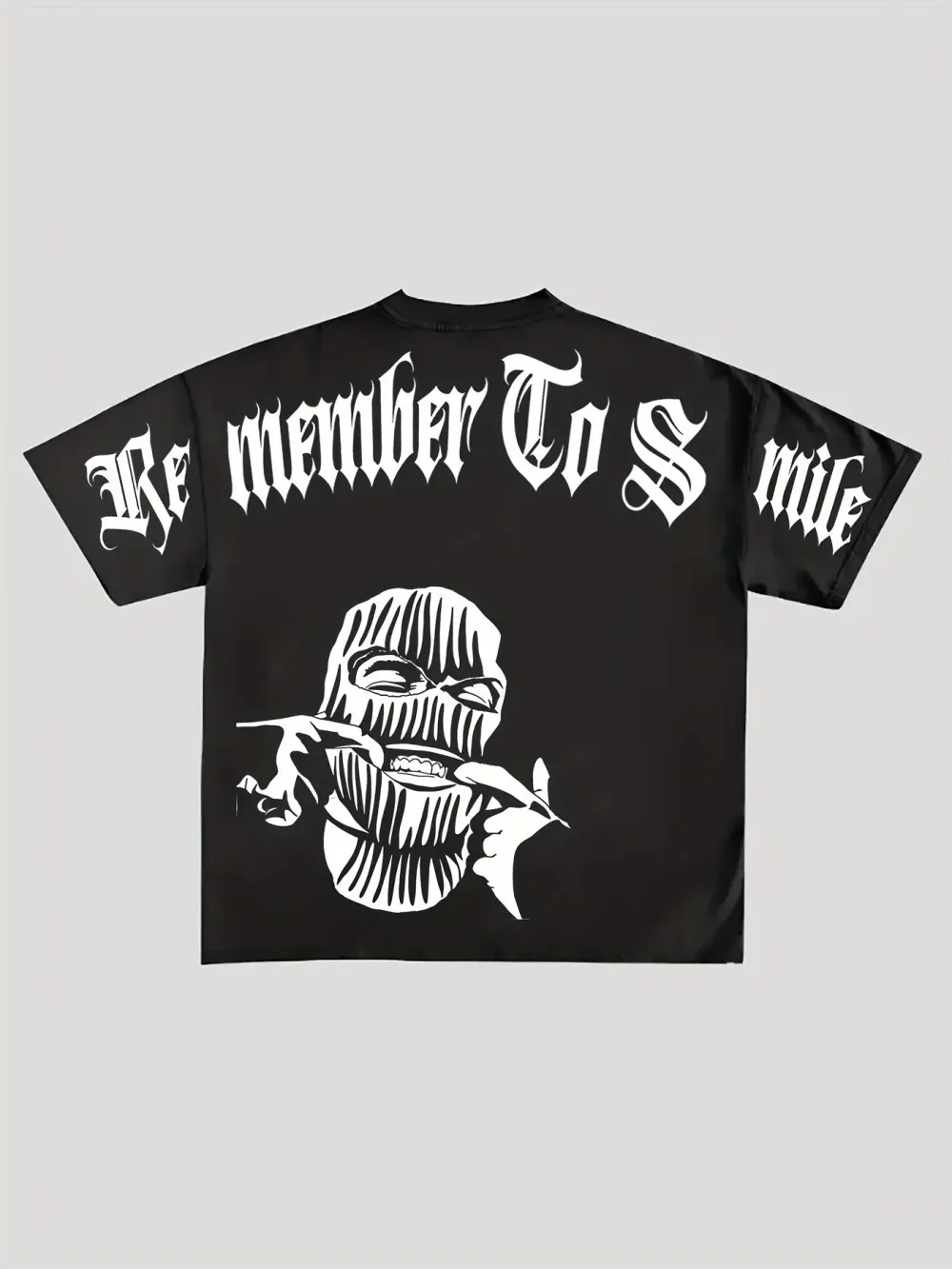 Europäisches und amerikanisches Herren-Sommer-T-Shirt mit Gothic-Buchstaben- und Figurendruck, bequem und atmungsaktiv, Rundhalsausschnitt, Outdoor-Street-Top – Detail 7
