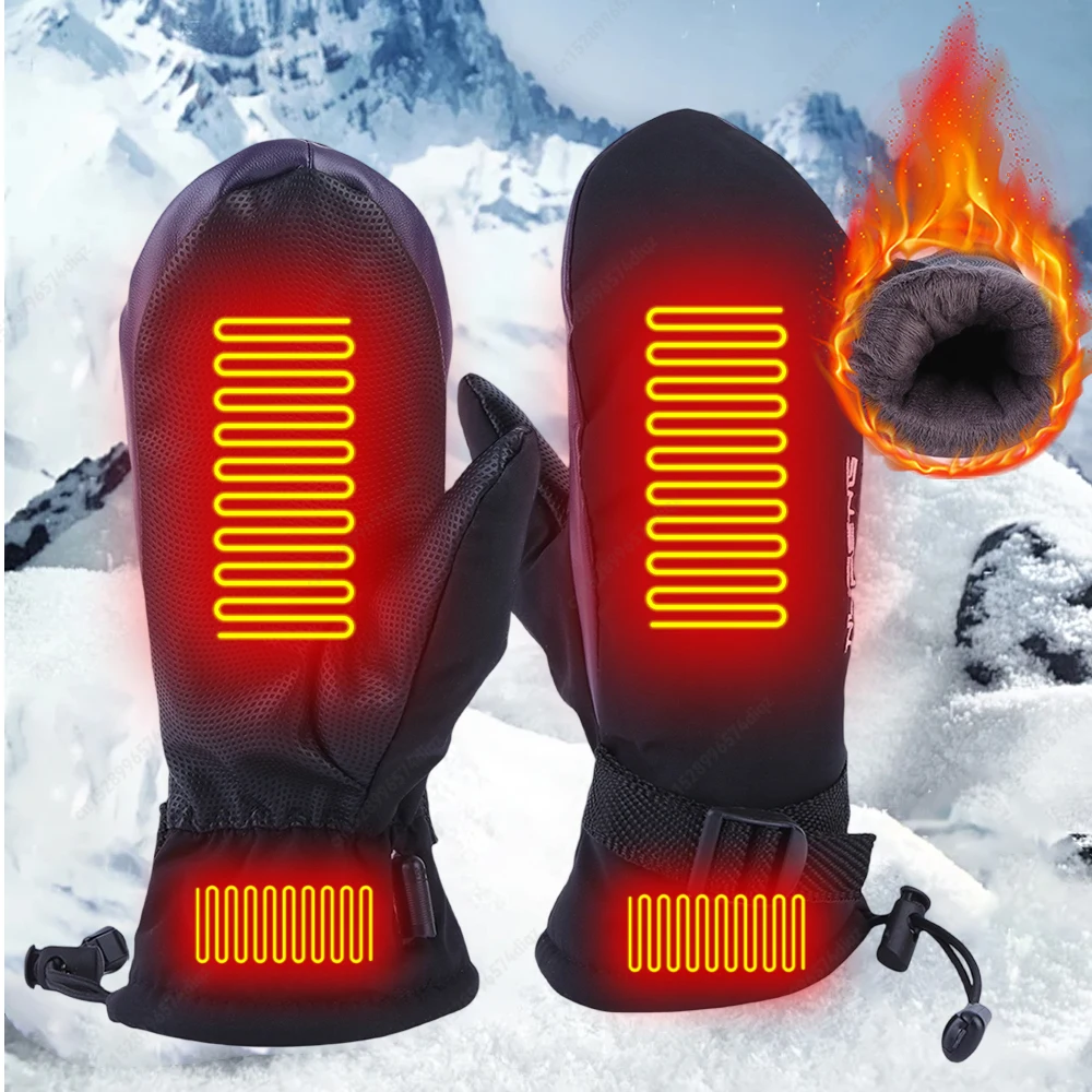 

Electric Heating Gloves USB Charging Electric Heated Gloves Cold-Proof 3 Gear Temperature Ski Mitten for Climbing Hiking Cycling