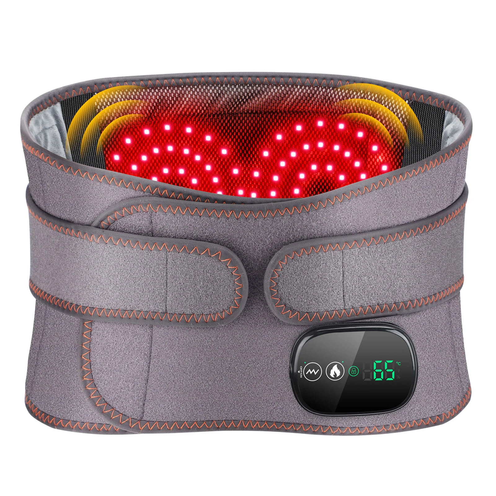 Ms.Dear Neues Upgrade mit elektrischer Heizung, Taillenmassagegerät, Stützgürtel, Vibration, heiße Kompresse, Klammergürtel, Rücken, Entspannung, 3-Gang-Einstellung 4