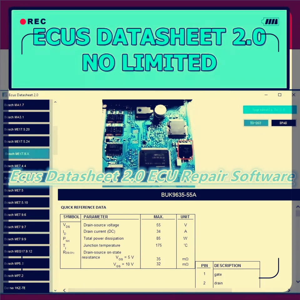 

Hot Ecus Datasheet 2.0 ECU Repair Software PCB Schematics with Electronic Components of Car ECU Additional Information