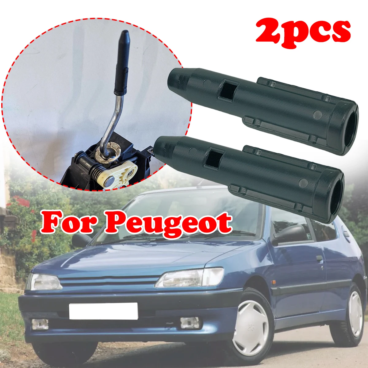2pc Manual Gear Shift Knob Inner Sleeve Repair Kit Stick Rod Shifter Lever Pen Adapter Car Parts For Renault Clio MK3 partner B9