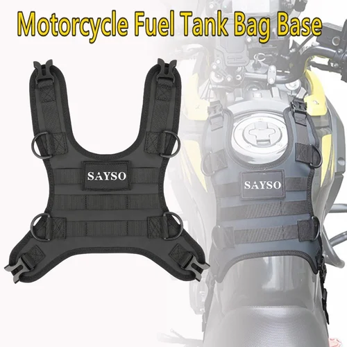 Imagen 1 del producto Bolsa de tanque de combustible para motocicleta, chaleco Base, bolsas de tanque portátiles para motocicleta, Kit de montaje para paquete de tanque de combustible Universal para motocicleta todoterreno