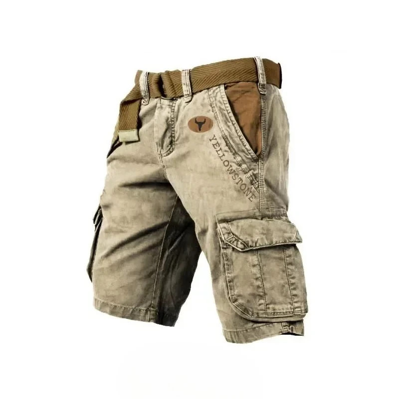 Oversized Cargo Pants Loose Sports Shorts Five Quarter Pants Men Wear Wear Old Casual Five Quarter Pants Daily Shorts Men's Wear