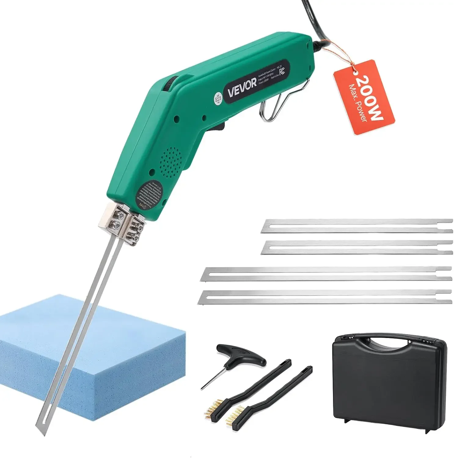 Hot Knife Foam Cutter, 200W Electric Foam Cutting Tool, 122℉ - 932℉ Adjustable Styrofoam Cutter with 6