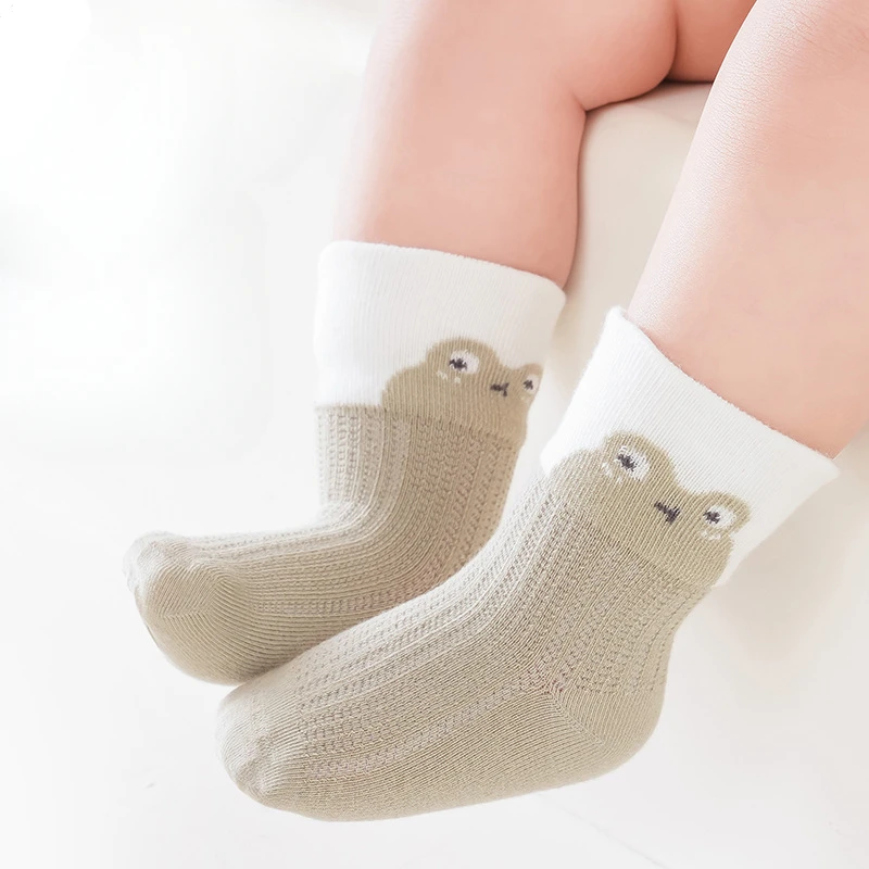 

Newborn Baby Socks Summer Thin Mesh Breathable Baby Sock Cartoon Panda Loose Mouth Pure Cotton Short Sock Baby Girl Socks