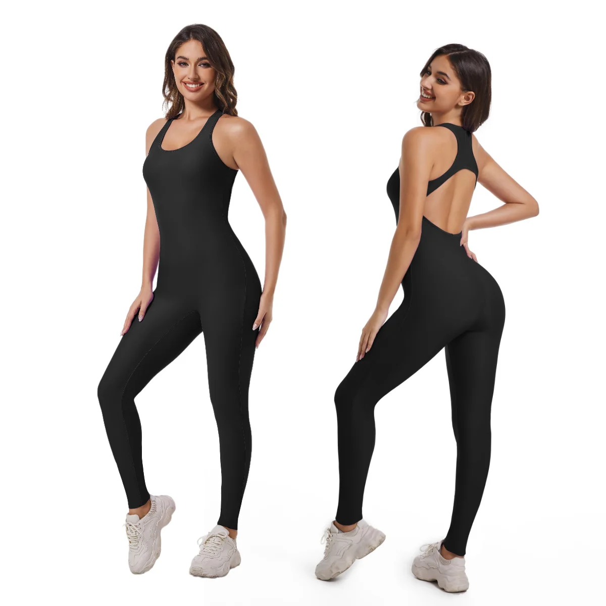 

Sexy Back V Jumpsuit Gym Set Women Training Yoga Suit Sportswear Women Sports Jumpsuit Fitness Rompers Stretch Workout Bodysuits