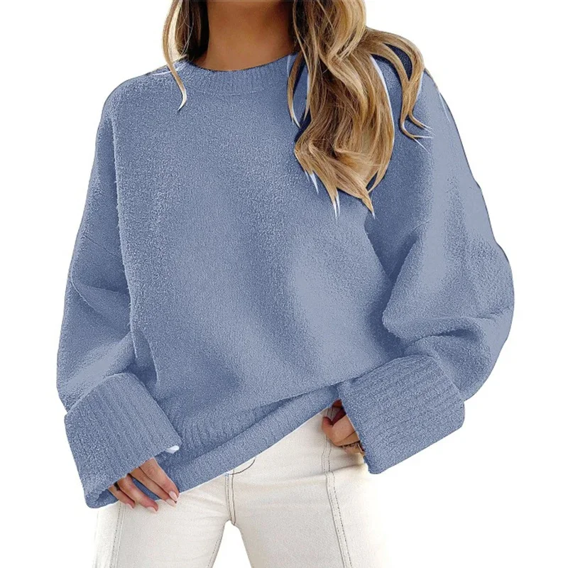 

Autumn Loose Knitted Sweater Women Winter Fashion Round Neck Pullovers Women Sweaters Street Casual Soft Warm Knitwears 29762