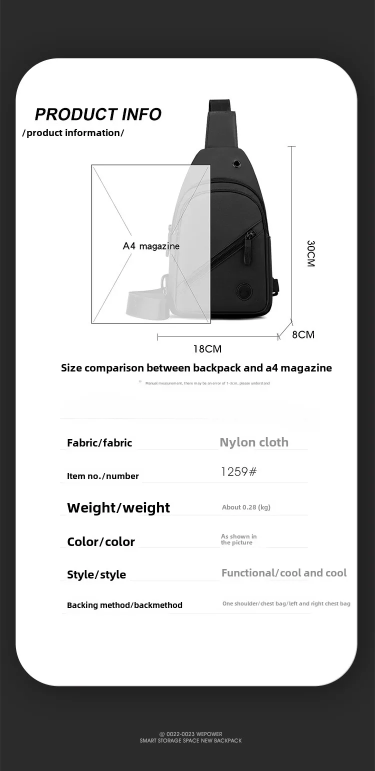 New Versatile Waterproof Men's Shoulder Bag Made of Nylon, Simple, Fashionable and Trendy Commuting Solid Color Shoulder Bag