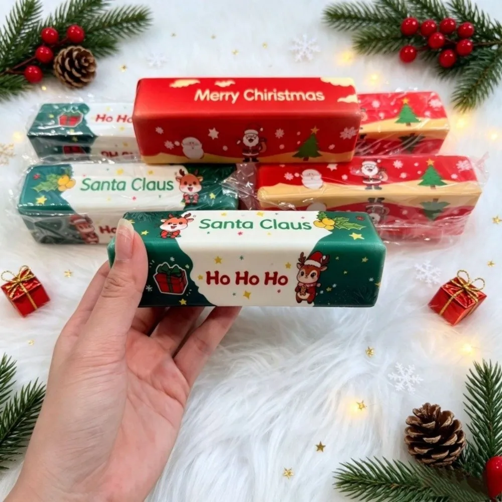 Christmas Theme Slow Rebound Butter Stick Squishy Soft Texture Stretchy Butter Stick Squeezing Toy Gently Squeeze Cartoon