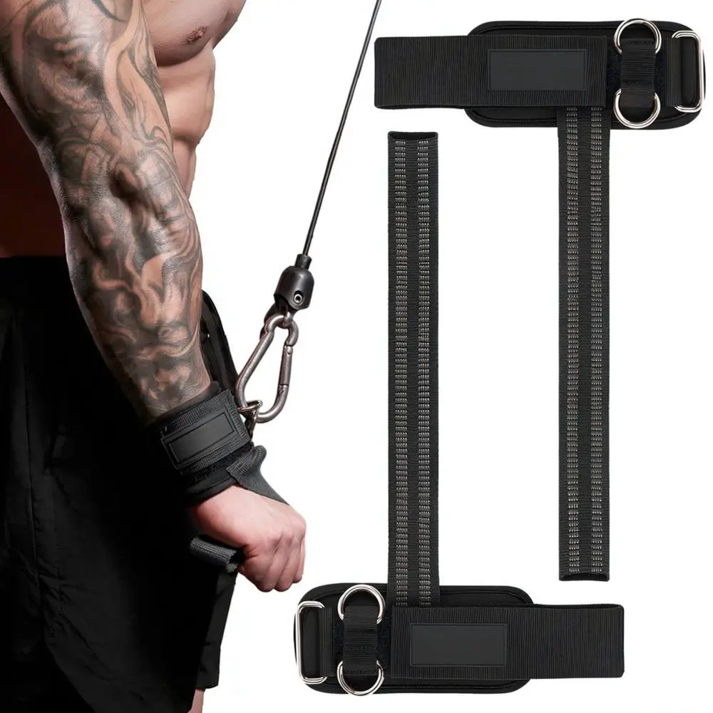 Professional Weight Lifting Wrist Straps Leather Padded Nylon Workout Grips For Fitness Bodybuilding Pull Up Support Gear