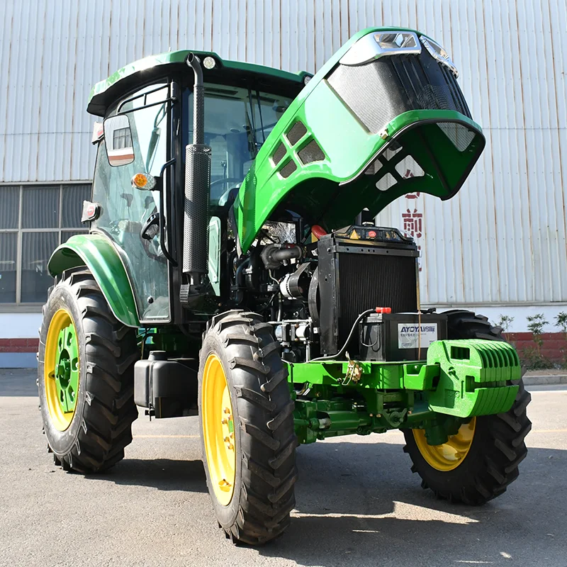 Multifunctional 4X4 Wheel 4WD Farm Tractor with 80hp 100hp 120hp Front Loader Optional Parts Including Engine Motor Gearbox
