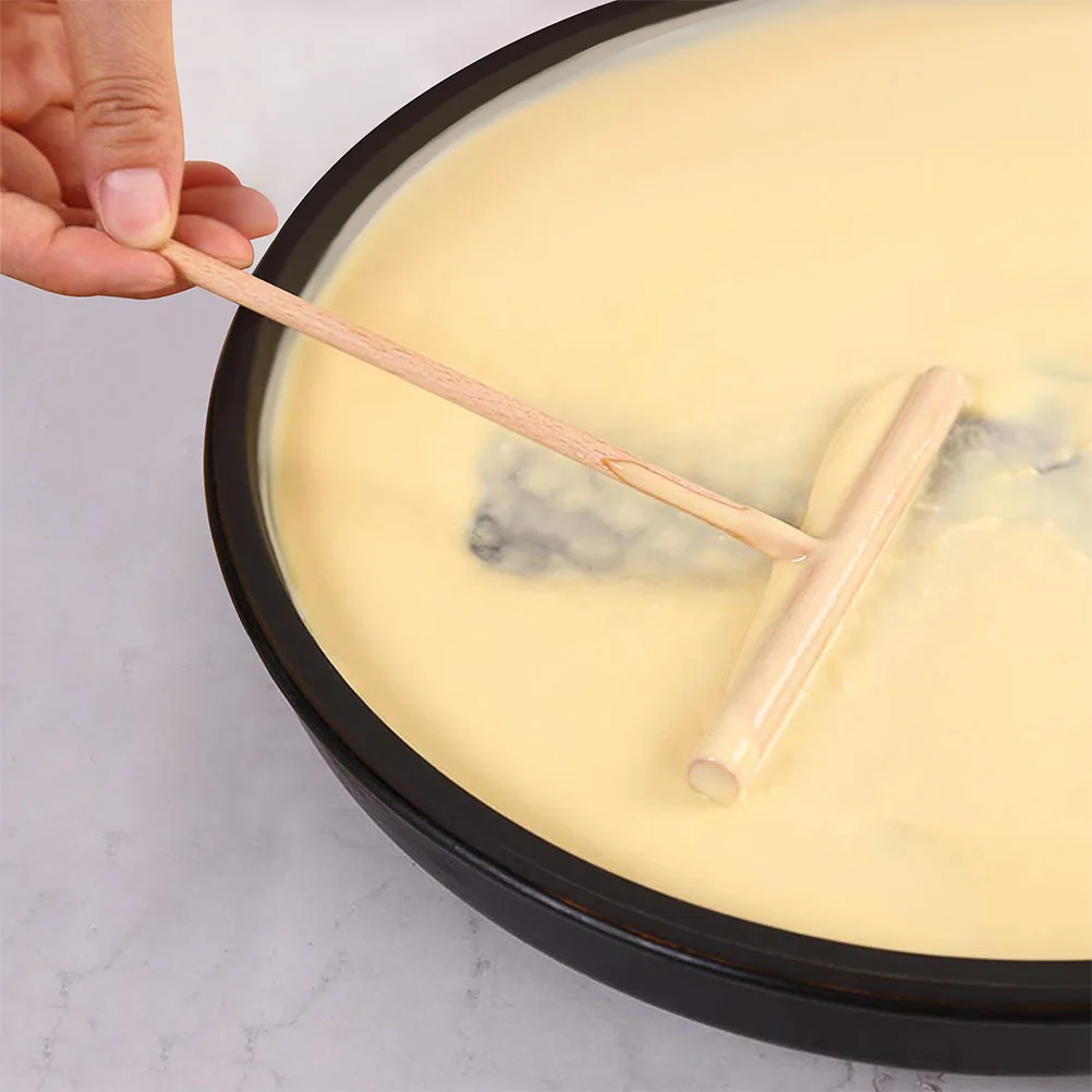 

1 set Wooden Crepe Spreader Spatula T shaped Tools for Pancake Making Kitchen Gadgets Housewarming Gifts Safe Electric Bakeware