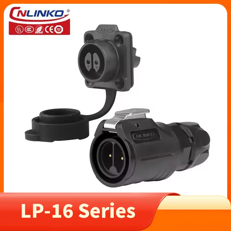 

Cnlinko LP16 Aviation 2 3pin M16 Waterproof Screw Locking Connector No Welding Plug Socket Wire Joint Power Connector