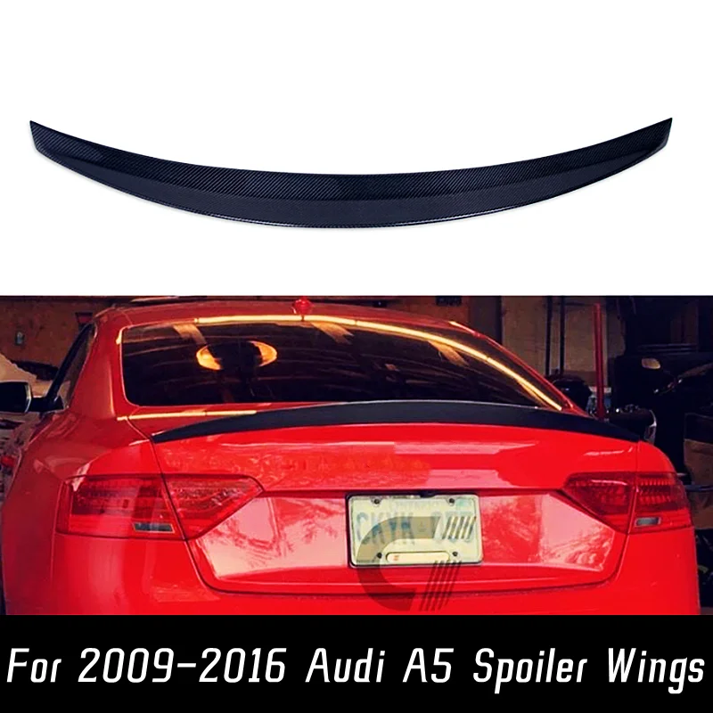 

Real Carbon Fibe Material Rear Trunk Lid Car Wing Ducktail Lip Spoiler For 2009-2016 Audi A5 4 Door Tuning Accessories Styling