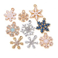 10pcs New Snow Enamel Charms Cute Christmas Colorful Pendants For Making DIY Handmade DIY Findings Accessories Necklace Jewelry