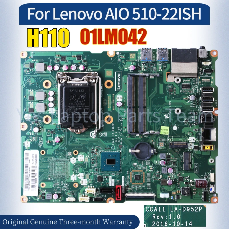 

CCA11 LA-D952P For Lenovo AIO 510-22ISH Mainboard 01LM042 SR2CA H110 100％ Tested All-in-one Laptop Motherboard