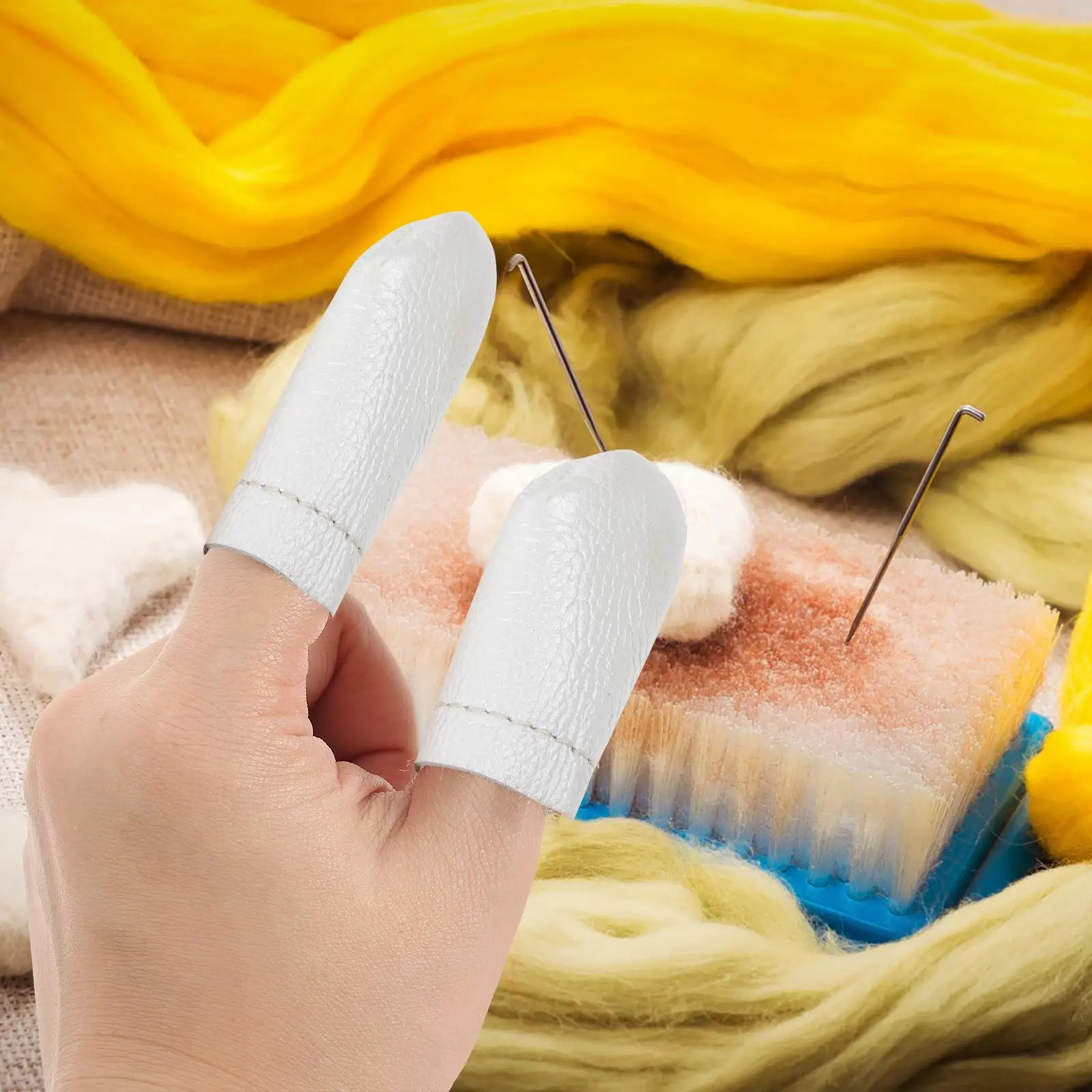 

20 Pcs Finger Cots Thimble Protector for DIY Guard Protectors Sewing PU Metal Work