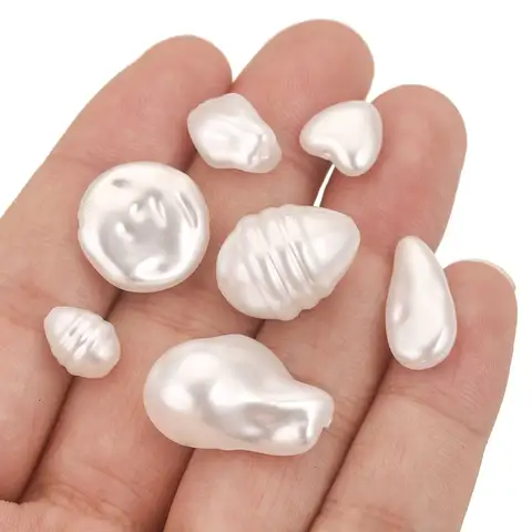 20pcs 모조 진주 하트 모양의 피어싱 구슬 흰색 불규칙한 DIY 목걸이 팔찌 귀걸이 쥬얼리 만들기 재료 도매