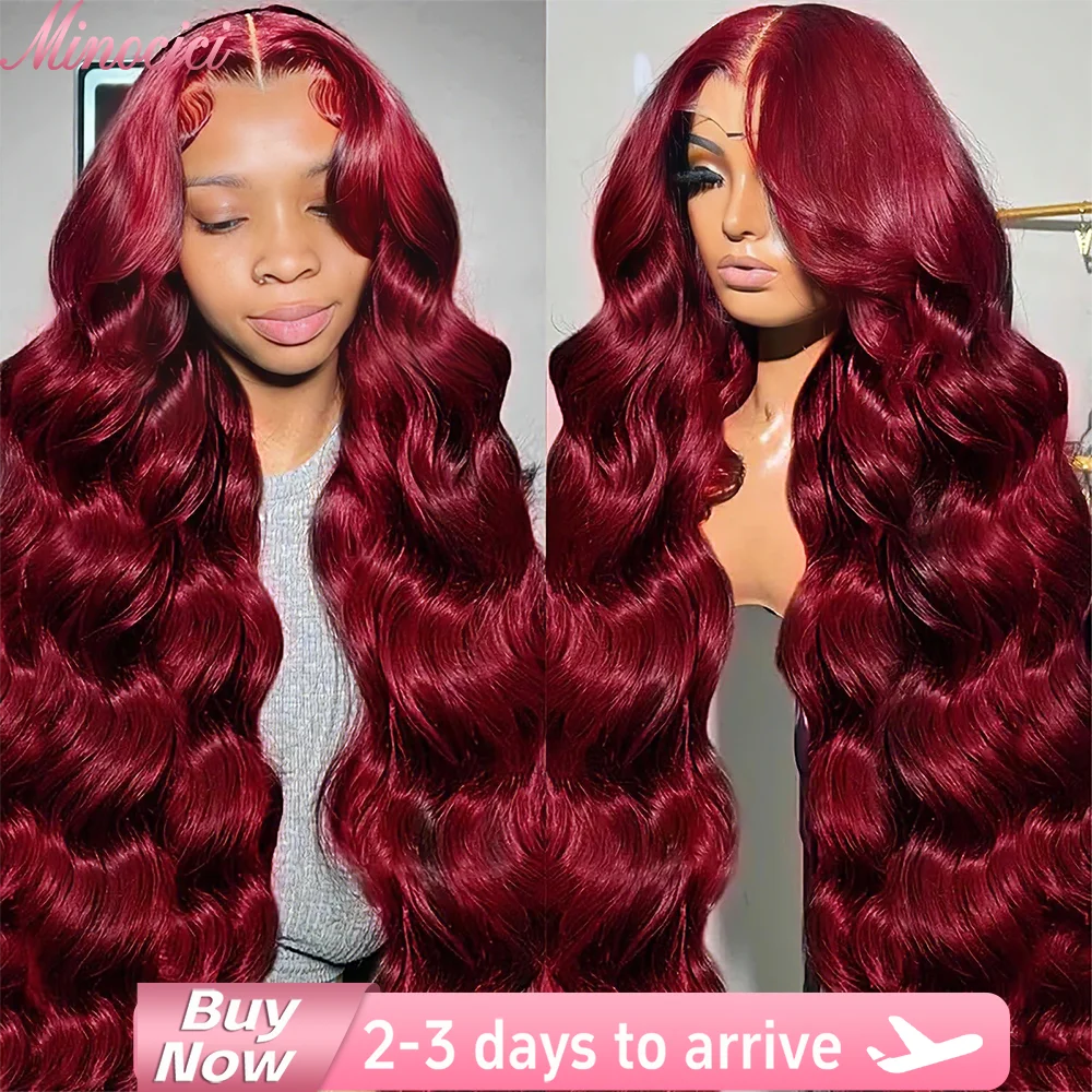 

99j Бордовый Объемная Волна 13x6 Hd Парик Фронта Шнурка Человеческих Волос 250 Плотность 13x4 Парики Фронта Шнурка Человеческих Волос 100% Бразильские Парики Шнурка