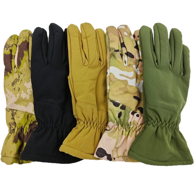 Guantes de invierno para exteriores, guantes cálidos de lana impermeables, guantes tácticos de piel de tiburón Softshell, guantes para montar en bicicleta con pantalla táctil