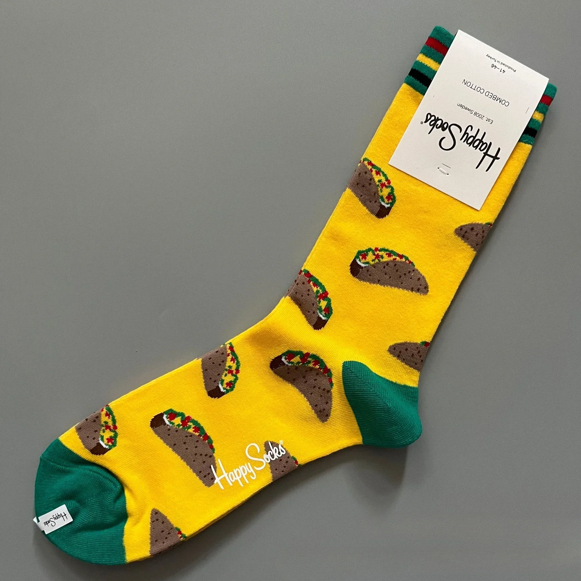 Katoenen Happy Socks Klassieke Crew Sock-schoen voor heren, maat 10 - 13, zacht