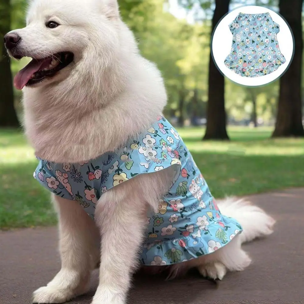 

Sweet Flower Dog Cute Vest Top Cartoon Rabbit Cat Thin Clothes Big Size T Shirt Pet Sun Protection Clothing Summer