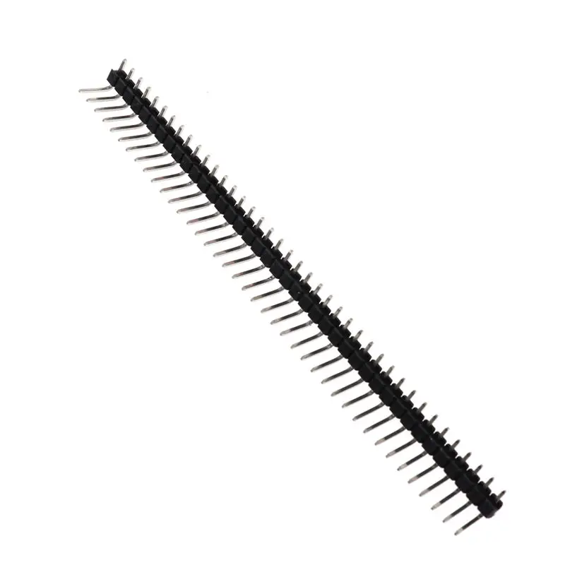 10 Pz/lotto 2.54mm 1*40p 90 gradi ad angolo Retto Singola Fila Maschio R/A 40 Pin Header Positivo PCB Board Connettore Pinheader