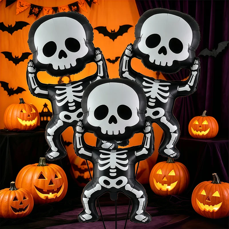 3 Stück SKULL-Ballons, Party-Ballons, Halloween-Dekoration, 22,83 Zoll, niedliche Halloween-Ballons, Party-Dekoration – Detail 1