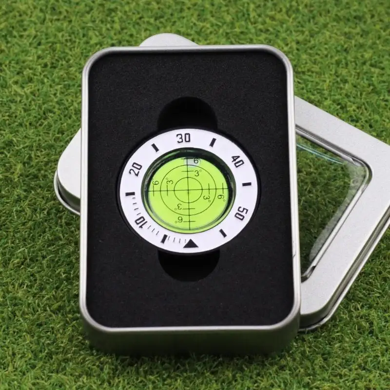 31BE Golf Putt Green Reader with Iron Box Green Reading Tool Detachable Level Reading Golf Hat Clip Marker Easy to Install