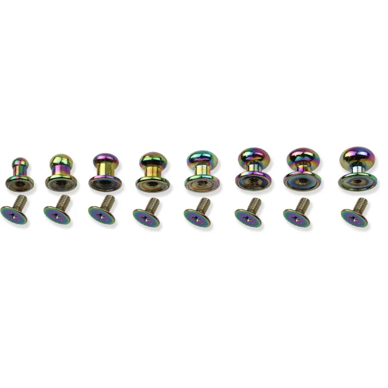 10pcs Colored Sam Brown Browne Buttons Screwback Round Head Ball Post Studs Nail Rivets Leather Craft Hardware Accessories