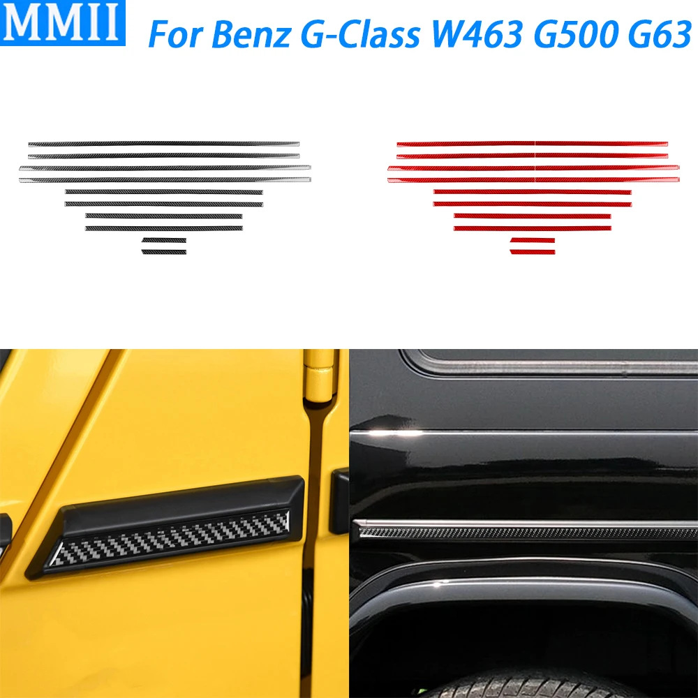 

For Mercedes Benz G63 G500 W463 2012-2018 Real Carbon Fiber Exterior Body Waistline Decorative Strips Car Accessories Sticker