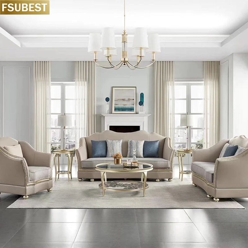 French Style Classic Living Room Sofa Sets Contemporary Furniture Couch Sectional Sofa Set Living Room Furniture