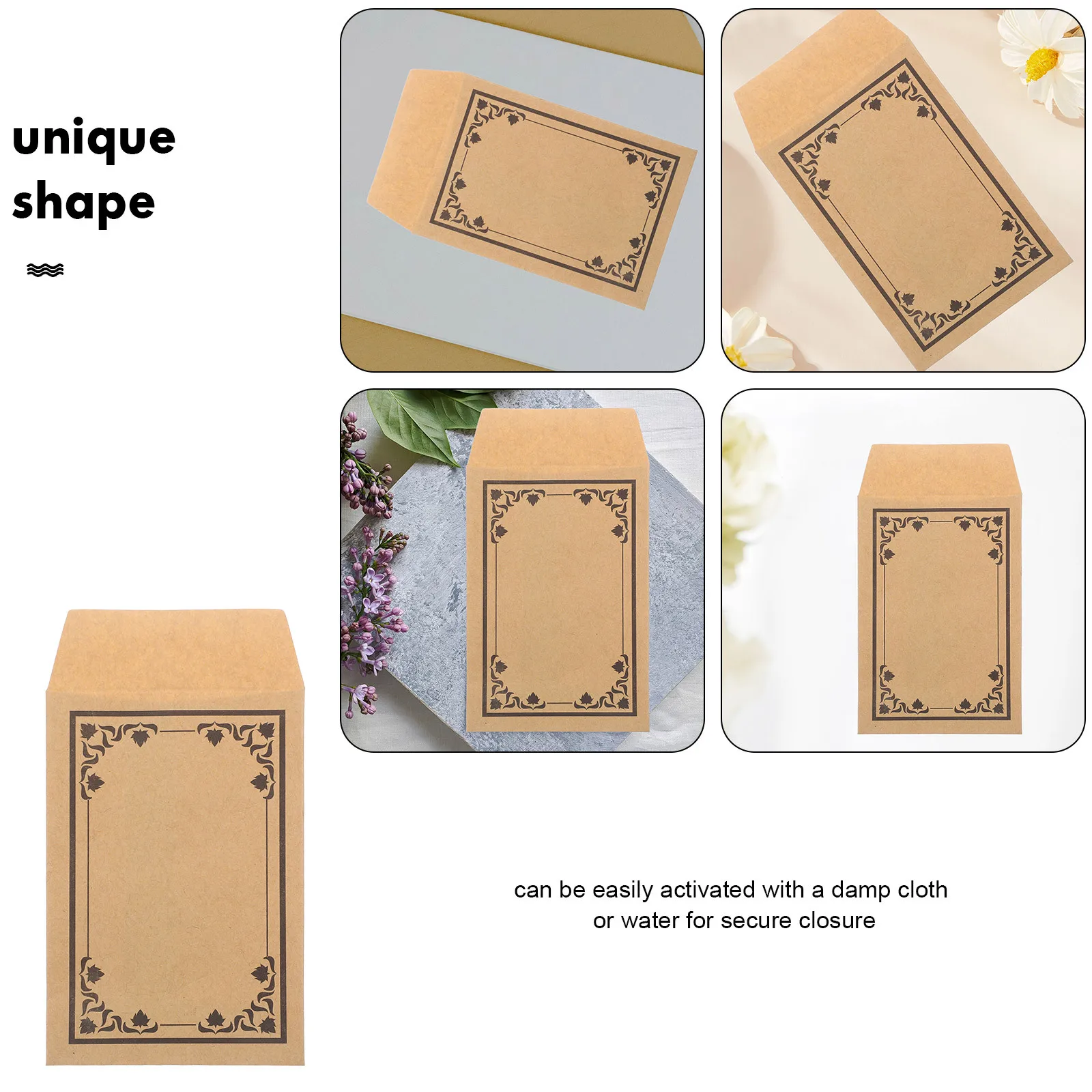 50Pcs Small Kraft Paper Self Sealing Envelopes Coin Cash Budgeting Mini Money Brown Envelopes for Organizing Supplies