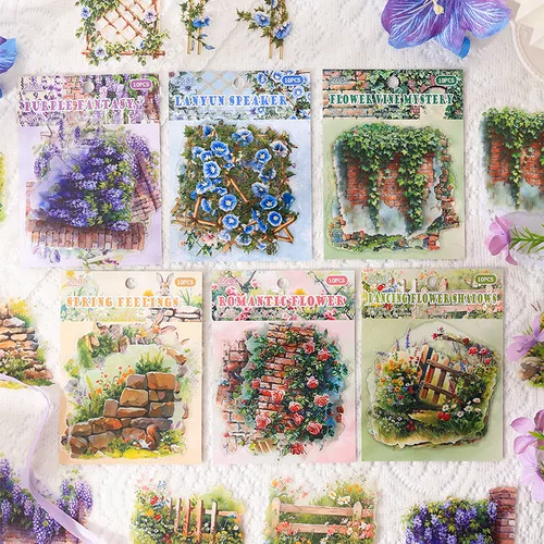 Imagen 2 del producto 10 uds/1 lote de pegatinas de papelería Kawaii, jardín secreto, diario basura, álbum de recortes decorativo para pegatinas, álbum de recortes