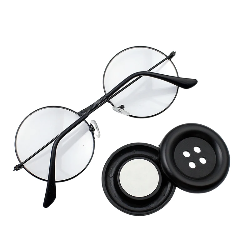 Creative Fashion Button Glasses Cosplay Eyewear Cartoon Halloween Dress Up Costume Accessories Novelty Funny Eyewear Gifts